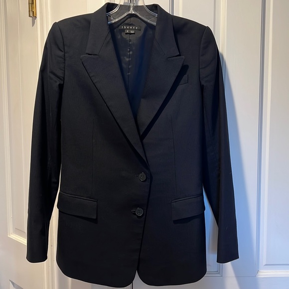 Theory Lyzbeth greentpoint navy blazer size 2 - Picture 2 of 8